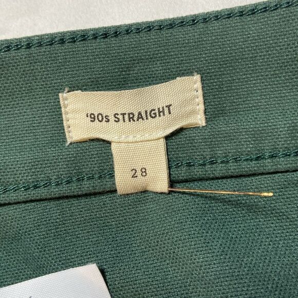 Madewell NWOT 90’s Straight High Rise Cargo Style pockets moss green 28 - Picture 8 of 9